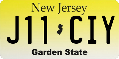 NJ license plate J11CIY