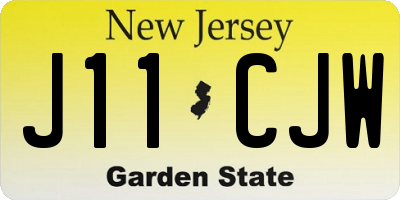 NJ license plate J11CJW