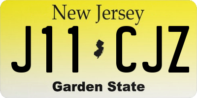 NJ license plate J11CJZ