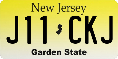 NJ license plate J11CKJ