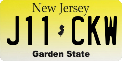 NJ license plate J11CKW