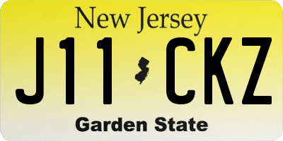 NJ license plate J11CKZ