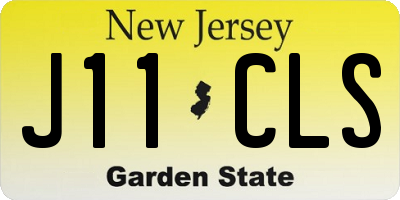 NJ license plate J11CLS