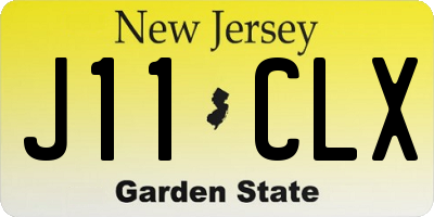 NJ license plate J11CLX
