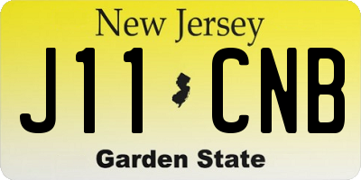 NJ license plate J11CNB