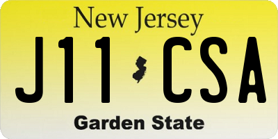 NJ license plate J11CSA
