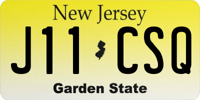 NJ license plate J11CSQ