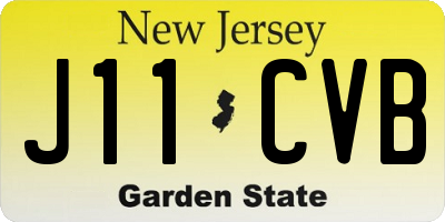 NJ license plate J11CVB