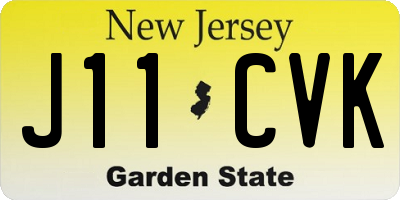 NJ license plate J11CVK