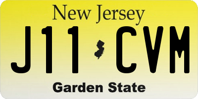NJ license plate J11CVM