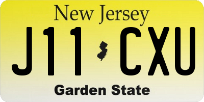 NJ license plate J11CXU