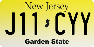 NJ license plate J11CYY