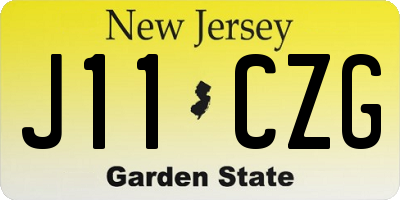 NJ license plate J11CZG