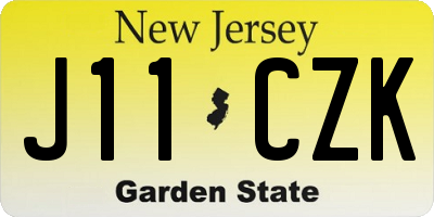 NJ license plate J11CZK