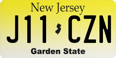 NJ license plate J11CZN