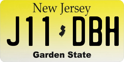 NJ license plate J11DBH