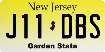 NJ license plate J11DBS