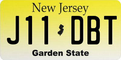 NJ license plate J11DBT