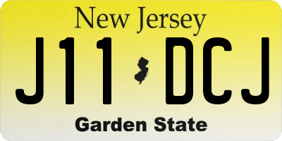 NJ license plate J11DCJ