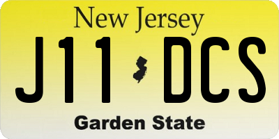 NJ license plate J11DCS