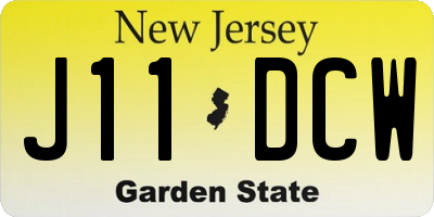 NJ license plate J11DCW