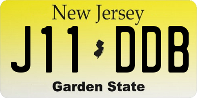 NJ license plate J11DDB
