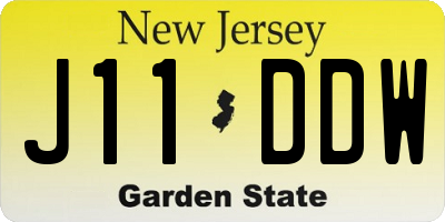 NJ license plate J11DDW