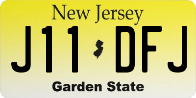 NJ license plate J11DFJ