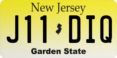 NJ license plate J11DIQ