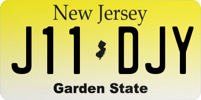NJ license plate J11DJY