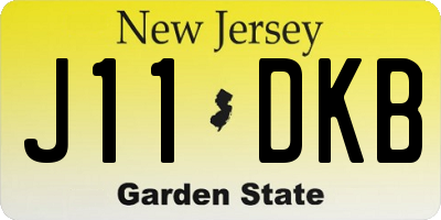 NJ license plate J11DKB