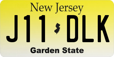 NJ license plate J11DLK