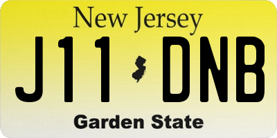 NJ license plate J11DNB
