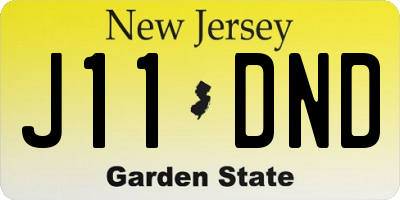 NJ license plate J11DND