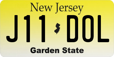 NJ license plate J11DOL