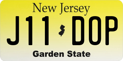NJ license plate J11DOP