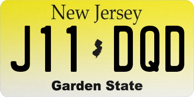 NJ license plate J11DQD