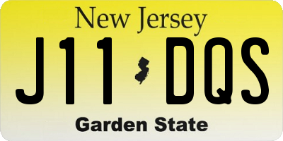 NJ license plate J11DQS
