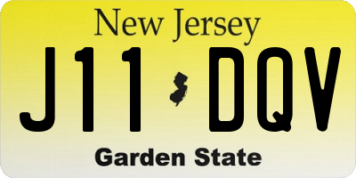 NJ license plate J11DQV