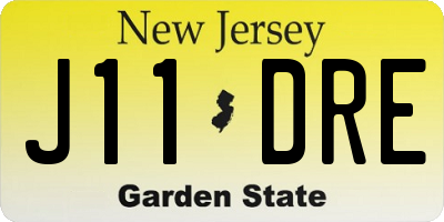 NJ license plate J11DRE
