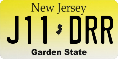 NJ license plate J11DRR