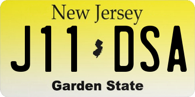 NJ license plate J11DSA