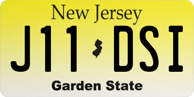NJ license plate J11DSI