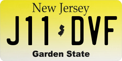 NJ license plate J11DVF