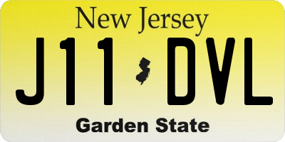 NJ license plate J11DVL