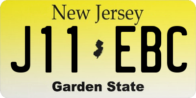 NJ license plate J11EBC
