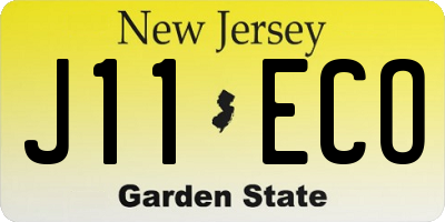 NJ license plate J11ECO