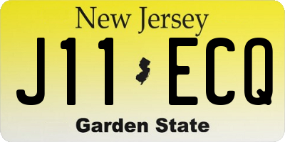 NJ license plate J11ECQ