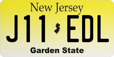 NJ license plate J11EDL