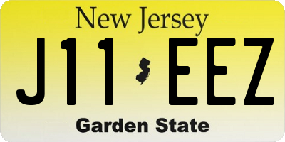 NJ license plate J11EEZ